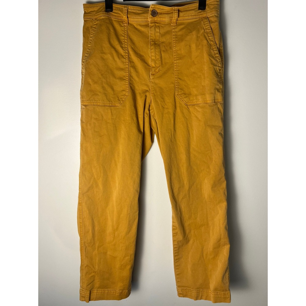 Gap Girlfriend Khaki Pants Wm 10 Yellow Mustard Utility Stretch Chino Gorp Chic